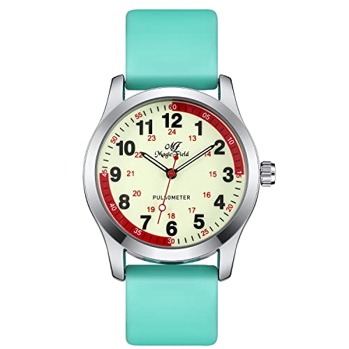 SIBOSUN Nurse Watch for Nurse Doctors Medical Professionals Students Men Women Unisex Easy to Read Dial Military Time with Second Hand Water Resistant Silicone Band