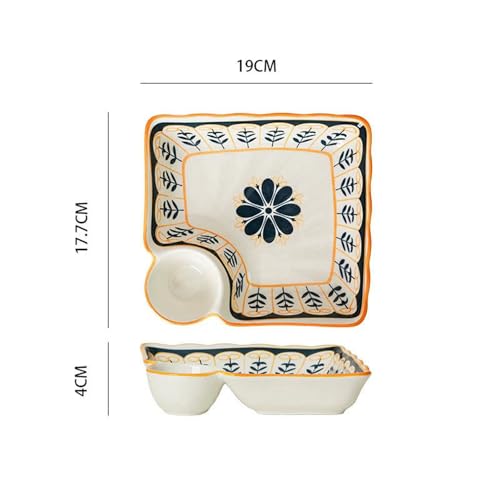 YLCYDLYU Teller Set 2 Stück Keramik-Frühstücksteller Für Zuhause-D-A