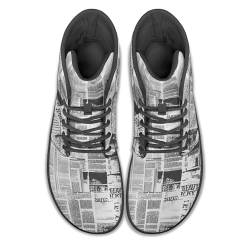 Novelty Print High Top Sneakers Shoes for Men Women Casual Lace up Barefoot Shoes2