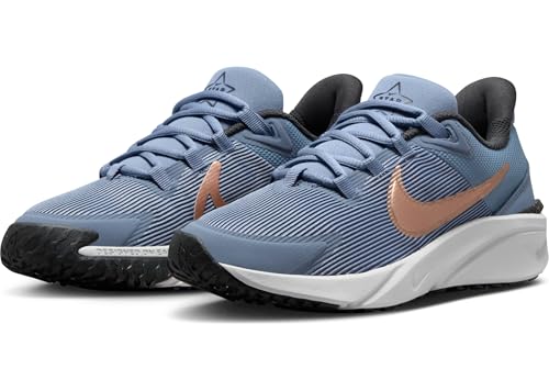 Nike Star Runner 4 Big Kids' Road Running Shoes (DX7615-405, Ashen Slate/Armory Navy/Pure) Size 3.52