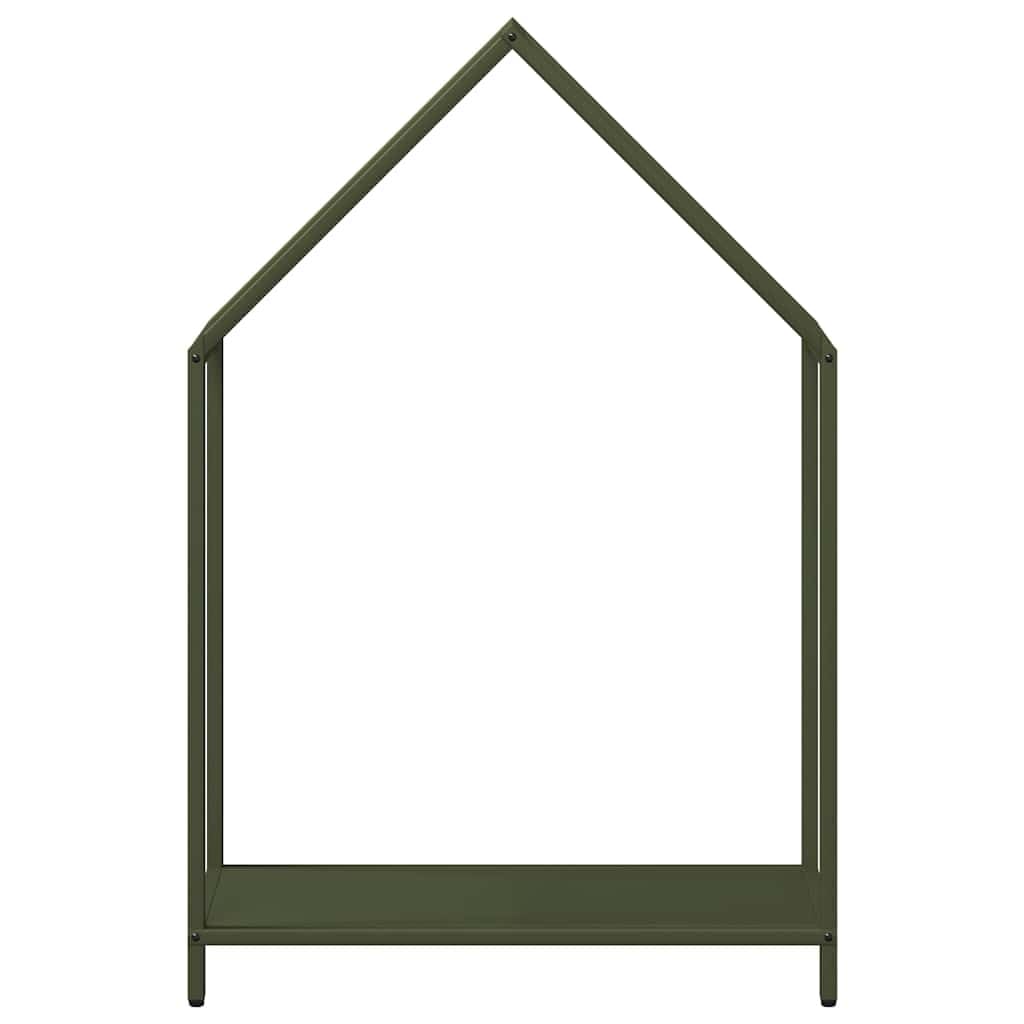 Oliwkowy regał na drewno opałowe ze stali walcowanej na zimno, 60 x 25 x 90 cm, stojak na drewno kominkowe do wydajnego przechowywania, dekoracyjny do użytku na zewnątrz i wewnątrz