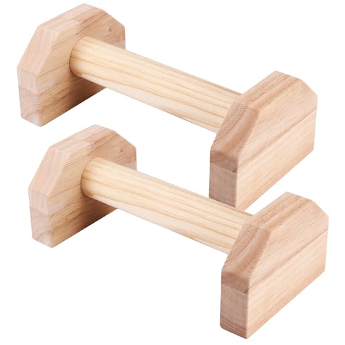 1 paire de poignées en bois pour pompes - Barre de support pour pompes - Barre de pompes pour l'entraînement musculaire et la musculation - Planche de pompes en bois pour fitness, gymnastique, aérobic