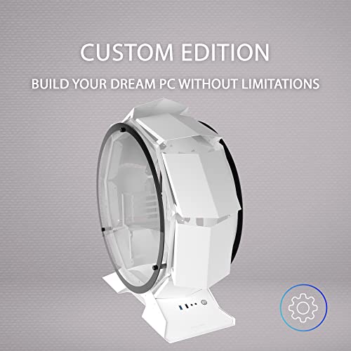MARS GAMING MCORB, Case PC Gaming Micro-ATX XL, Design Circolare Custom, Doppio Vetro Temperato, Chassis PC, Bianco - Case PC - Immagine 4