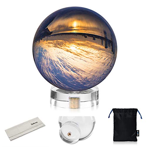 Amazing 🔥 Selens Crystal Photography Ball with Padded Pouch, 90mm K9 Optical Lens Prism Ball with Carry Bag and Suction Mount Base Stand for Teaching Light Spectrum Physics Decorative Photography Accessories