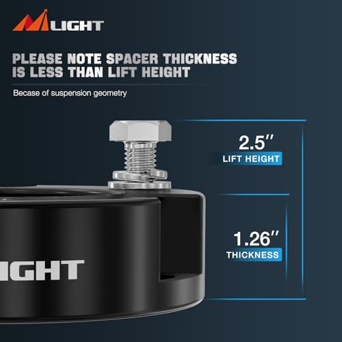 Image of Nilight 2.5 inch Front Leveling Lift Kit for Toyota Tacoma 2005-2023, Actual about 1.26 inch Strut Spacer Front Leveling Lift Kit to Raise Front End, Improve Stance & Ground Clearance for Off-Road