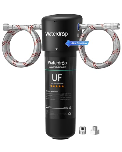 Waterdrop 10UA-UF 0.01 μm Ultra Filtration Under Sink Water Filter System, 1 Year, Reduces Lead, Chlorine, Bad Taste & Odor, Direct Connect to Kitchen Faucet, USA Tech