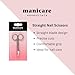 Manicare Nail Scissors, Professional Japanese Stainless Steel, Sharp Straight Tips, Trims Nails, Cuticles And Dead Skin, Beauty Scissors For Trimming Eyebrows, Nose Hair, Fingernails And Toenails