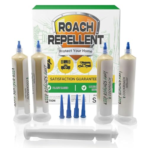 NCSIFDD Roach Repellent Indoor, Keep Cockroach Away for Kitchen and Bathroom, Pet Safe, Long-Lasting for Cabinets, Pantry, Garage and Sink–4 Pack