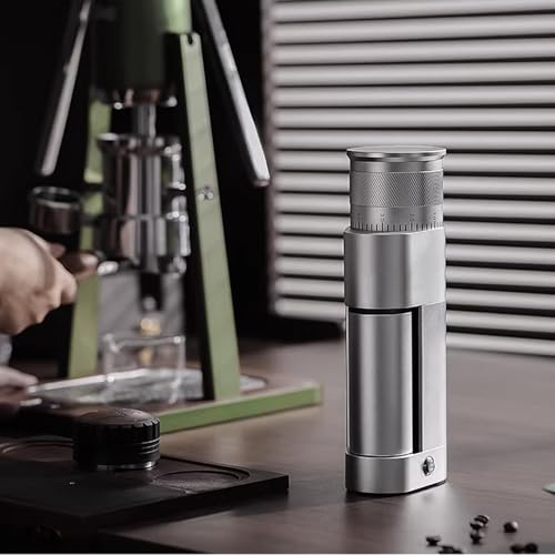 Macinacaffè – Macinino conico con regolazione continua, coperchio magnetico per fagioli e contenitore per polvere per espresso e versare sopra la birra