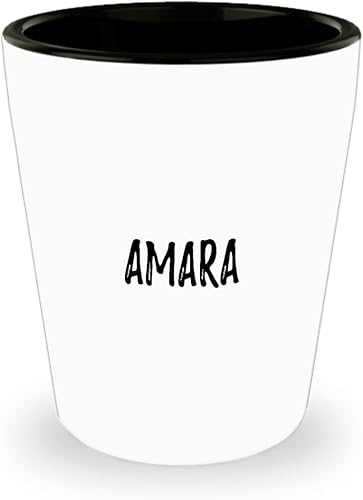 Amara - Vaso de chupito personalizado con nombre personalizado, idea de regalo de 1.5 onzas