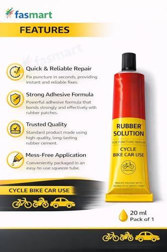 Image of Rubber Solution Tube for Puncture Repair, for Cycle Bike Car, Pack of 2