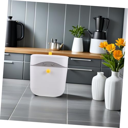 Caneca de basura blanca para cocina y baño con tapa miniatura 6