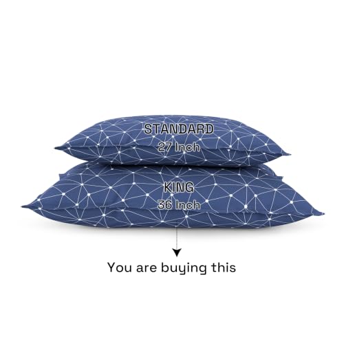 Image of Wakefit 100% Cotton Pillow Cover Set of 4 | 200 TC Soft & Breathable Pillow Cases | King Size 19 x 36 Inch | Skin Friendly, Durable & Gentle Machine Washable | Nicole