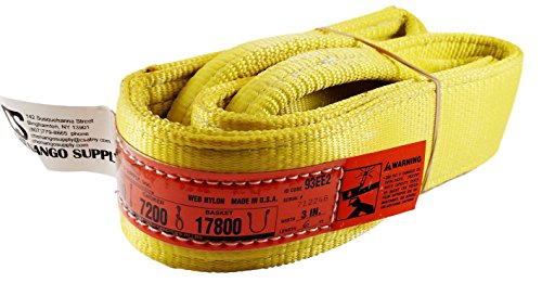 DD Sling. Multiple Sizes in Listing! (Made in USA) 3" x 6', 2 Ply, Nylon Lifting Slings, Eye & Eye, Heavy Duty (900 Webbing), 8,900 lbs Vertical, 7,200 Choker, 17,800 Basket-USA Made Nylon (3"x6')