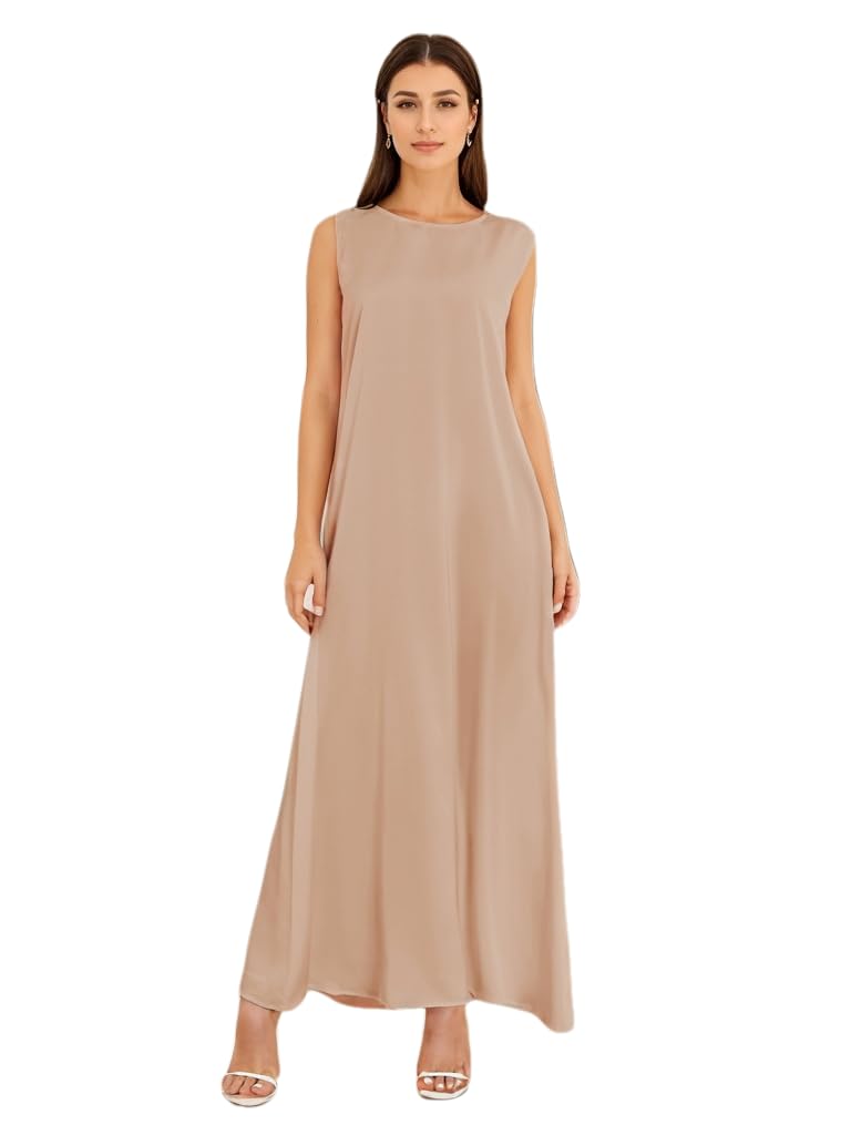 Robe intérieure sans manches longue et opaque sous robe arabe - 5