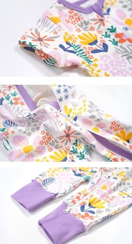 Teach Leanbh Toddler Baby Boys Girls Footless Pajamas Cotton 2 Way Zipper Printing Short Sleeve Romper Sleep and Play3