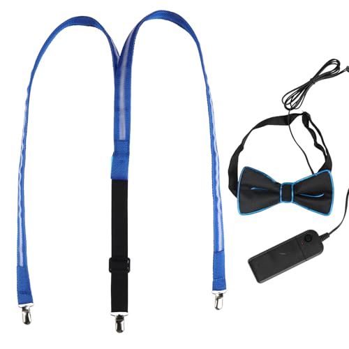 JPGhaha Bretelle e papillon a LED da uomo Bretelle e papillon a LED perfetti per il festival musicale