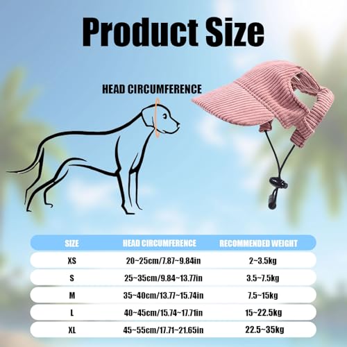 Symphonyw Dog Baseball Cap, Dog Cat Summer Beach Visor Hat With Ear Holes thumb #1