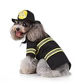 Firefighter Dog Costume Halloween Pet Fireman Costume, Dog Cosplay Costume for for Puppy Small...