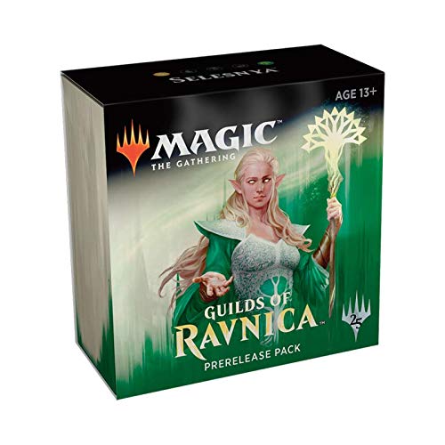 Magic The Gathering: MTG: Guilds of Ravnica Prerelease Pack Selesnya (Pre-Pelease Promo + 6 Boosters + d20 Spindown Counter) Kit : Toys & Games
