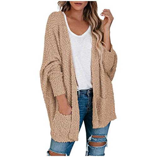 Veste pour femme surdimensionnée en maille popcorn et coupe longue confortable