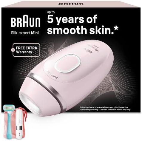 Braun IPL Geräte Haarentfernung Silk·expert Mini, PL1112, Rosa | Alternative Laser Haarentfernung für Zuhause, Dauerhafte Haarentfernung, Inkl. Etui, Mini-Rasierer + Gillette Venus