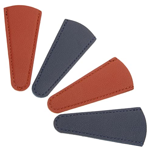 LALAFINA 4 Piezas Funda De Tijera De Cuero De Seguridad Peine Protector De Tijeras Frente Cortaúñas Tinte Recortadora Tijeras De Grua Tijeras De Hilo Ceja Tijeras Para Álbumes De Recortes