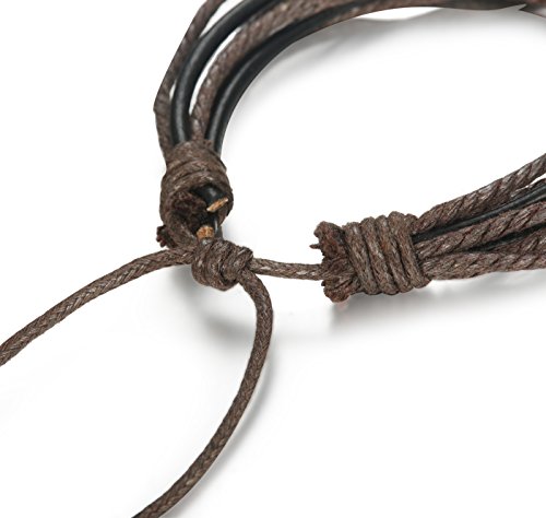 Jstyle 12Pcs Braided Bracelet for Men Beaded Bracelets Wrap Leather Wooden Bracelets Adjustable - Image 5