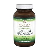 Pioneer Cal Mag & Vitamin D | Calcium & Magnesium Supplement for Adults | High Absorption | Verified Gluten Free | 120 Vegetarian Tablets