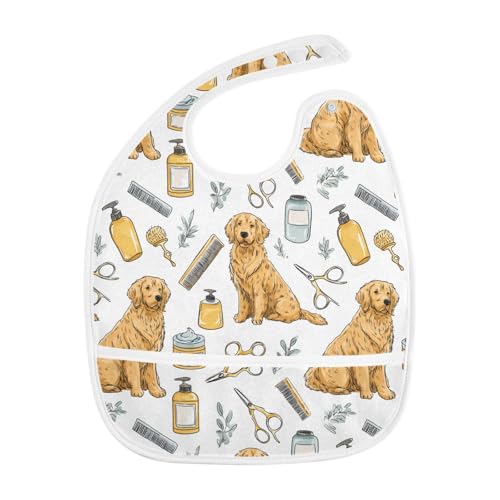 foixnub Baby Bibs for Boys Girls Golden Retriever Dogs Puppy