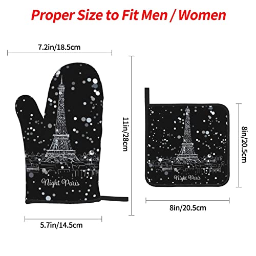 Gants de cuisine Tour Eiffel isolants avec maniques imperméables