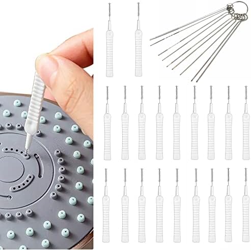 Shower Head Cleaner Brushes, Shower Head Cleaner Pins Calcium Build Up Clog Clean Needle Picks Shower Cleaning Brush Shower Head Cleaner Tool Brush for Small Holes Gaps Grooves Spray Nozzles etc