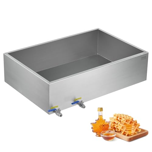 Image of VEVOR Maple Syrup Evaporator Pan, 35 Gallon,36 x 24 x 9.5 Inch Maple Syrup Pan,304 Stainless Steel Maple Syrup with 2 Valves and 3 Heating Methods, for Home, Outdoor