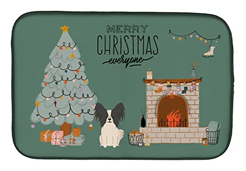 Tapis de séchage de vaisselle design papillon noir et blanc en polyester