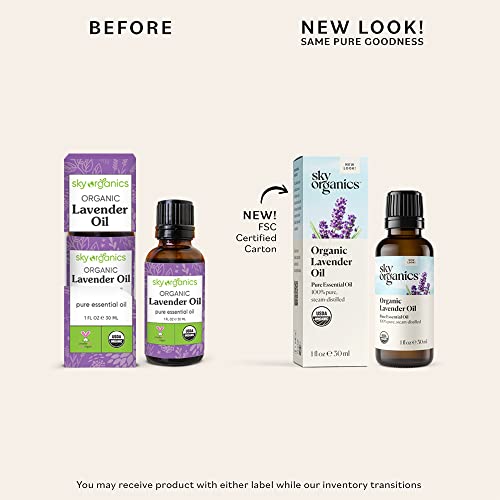 Sky Organics Organic Lavender Essential Oil, 100% Pure And Cold Pressed Usda Certified Organic For Aromatherapy & Diy, 1 Fl Oz. #TOP1