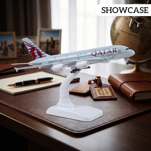 Image of Qatar Aeroplane Airways Airlines A380 Scale Model Only for Display, Die Cast Metal Aircraft Highly Detailed with Landing Gear (20CM Qatar Air)