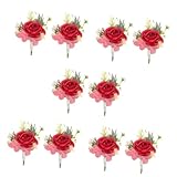 ABOOFAN 5 Blumenbroschen für Hochzeit, zarte Broschen für Männer, künstliche Blumen, Zubehör für Hochzeitsfeier, 2 Stück x 5