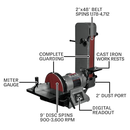 Jet Variable-Speed 2 x 48 Inch Belt and 9 Inch Disc Sander