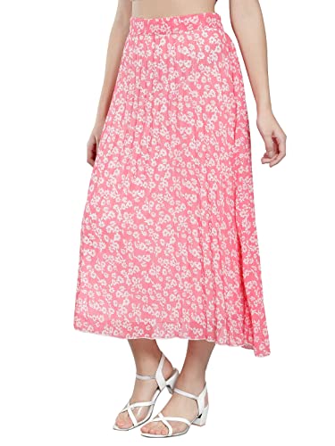 Image of NUEVOSDAMAS Floral Printed Pleated Navy /Multi Skirt