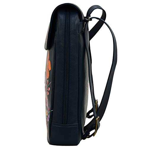 Image of Anuschka Women's Genuine Leather Large Convertible Flap Backpack - Hand Painted Original Artwork