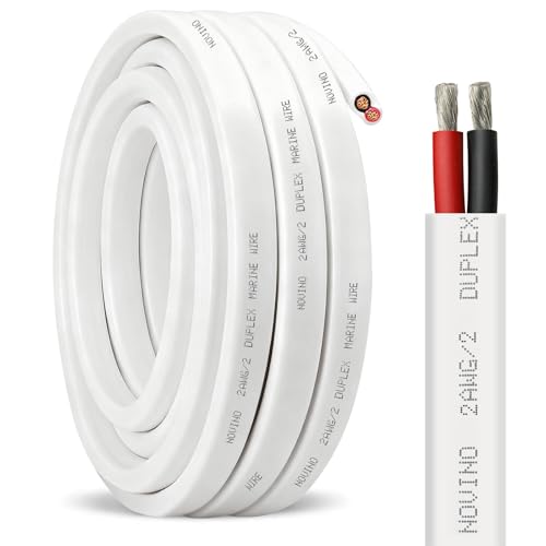 Image of 2 Gauge Marine Wire,2 AWG 10ft Duplex Marine Grade Wire Tinned Copper Heavy Duty Sheathed Cable for Boat /Automotive /RV /Camper /Trailer Outdoor Use