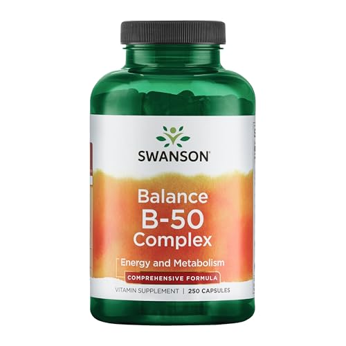 Swanson B-50 B-Complex - B Vitamin Complex with High Potency & Bioavailability - Promotes Immune System Support, Aids Heart Health, & Supports Healthy Nervous System - (250 Capsules)