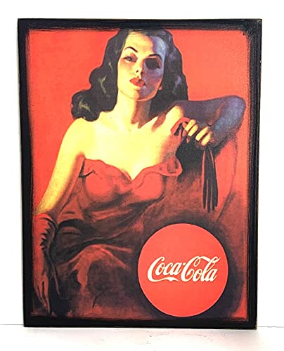 Placa decorativa - Coca- Cola pin-up - 30X23