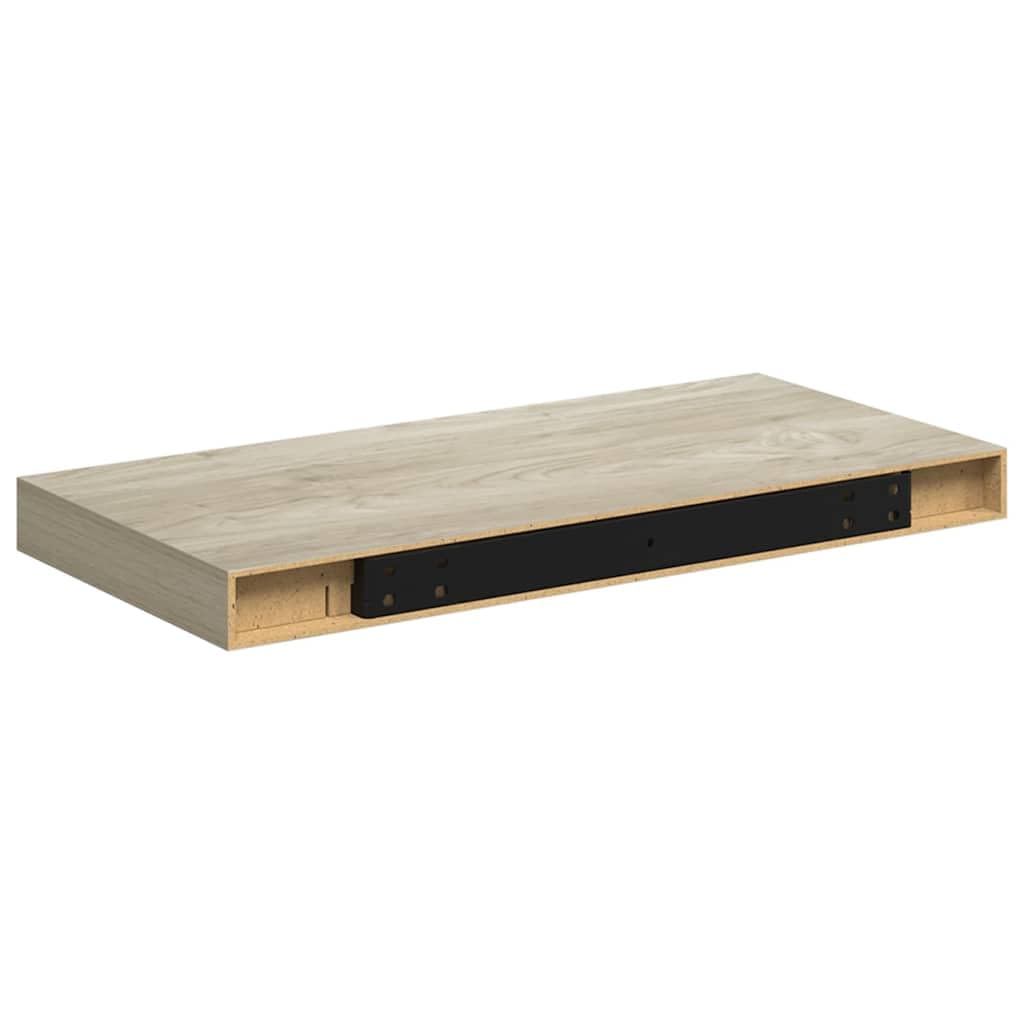 Juego de 2 estantes de pared flotantes de roble, 50 x 23 x 3,8 cm, marco metálico de madera de panal con soporte invisible, para sala de estar y dormitorio, estantes decorativos de pared
