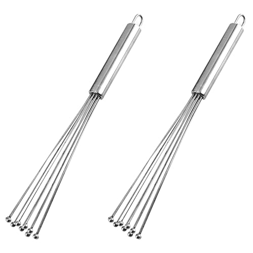 JJZGPP 2 Pièces Fouet Cuisine Inox Professionnel,Mini Fouet Cuisine,pour œufs, Sauces, Mini Fouets Argentés ﻿