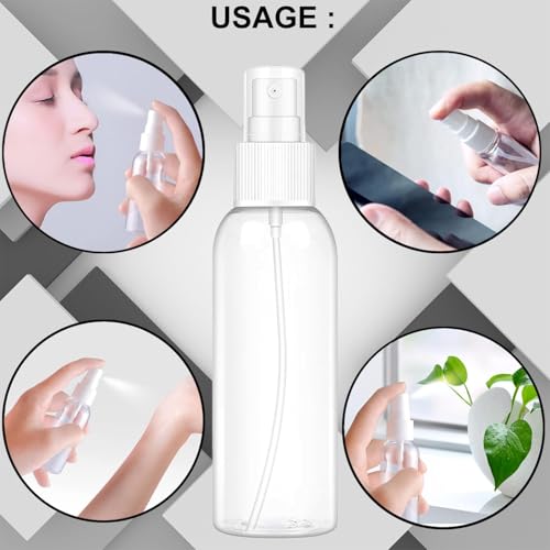 Image of Transparent Empty Refillable Reusable Ultra Fine Mist Spray Bottle Atomizer, Mist Pump For Beauty, Personal Care, Face-Hair Moisturizing, Plants, Electronic Gadgets, Cleaning, 200ml, Pack of 1