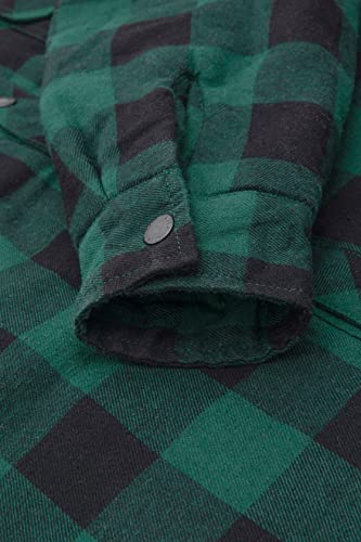 Image of ZENTHACE Men's Quilted Lined Hooded Plaid Jacket,Zipper & Snap Closure