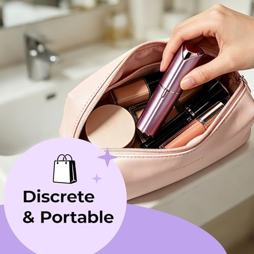 Image of Kradaa Facial Hair Removal for Women: Electric Face Razor with LED Light - Painless & Instant Results Mini Shaver for Travel Use (Purple)
