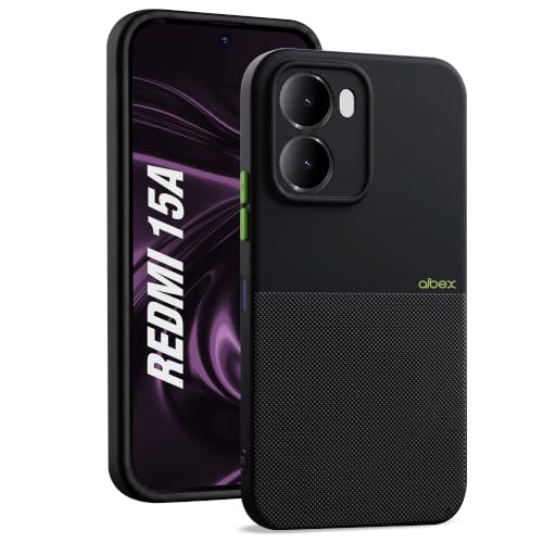 Image of AIBEX Premium Back Cover Case Compatible for Redmi 15A 5G | Scratch & Drop Tested Shockproof Matte Texture Case with Soft Microfibre Lining | Slim Fit Cover with Anti-Scratch Finish - Black