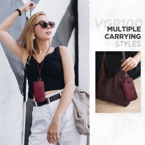 Image of VULKIT Portable Eye Glasses Case for Women & Men, Slim Sunglass Case, Unisex Eyeglass Case, with Adjustable Neck Lanyard